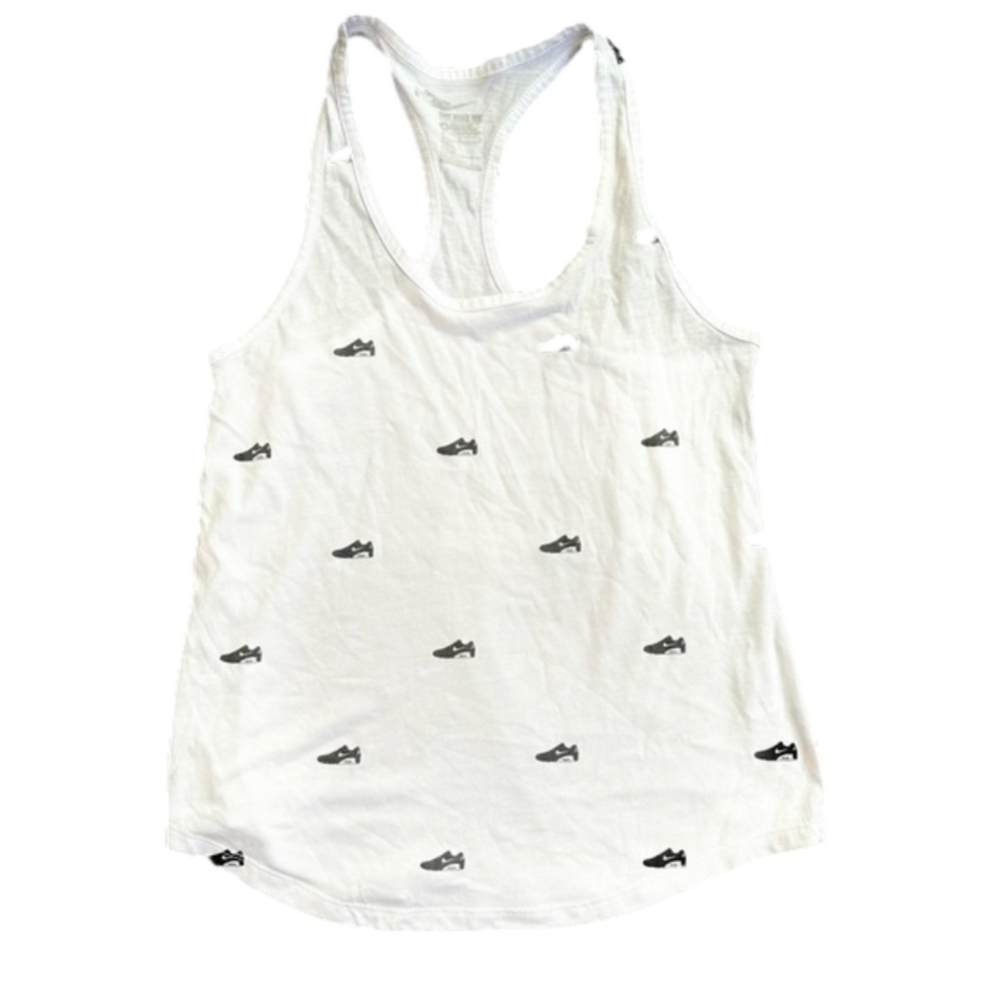 Nike air max print racerback white tank size M